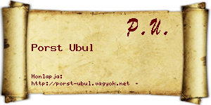 Porst Ubul névjegykártya
